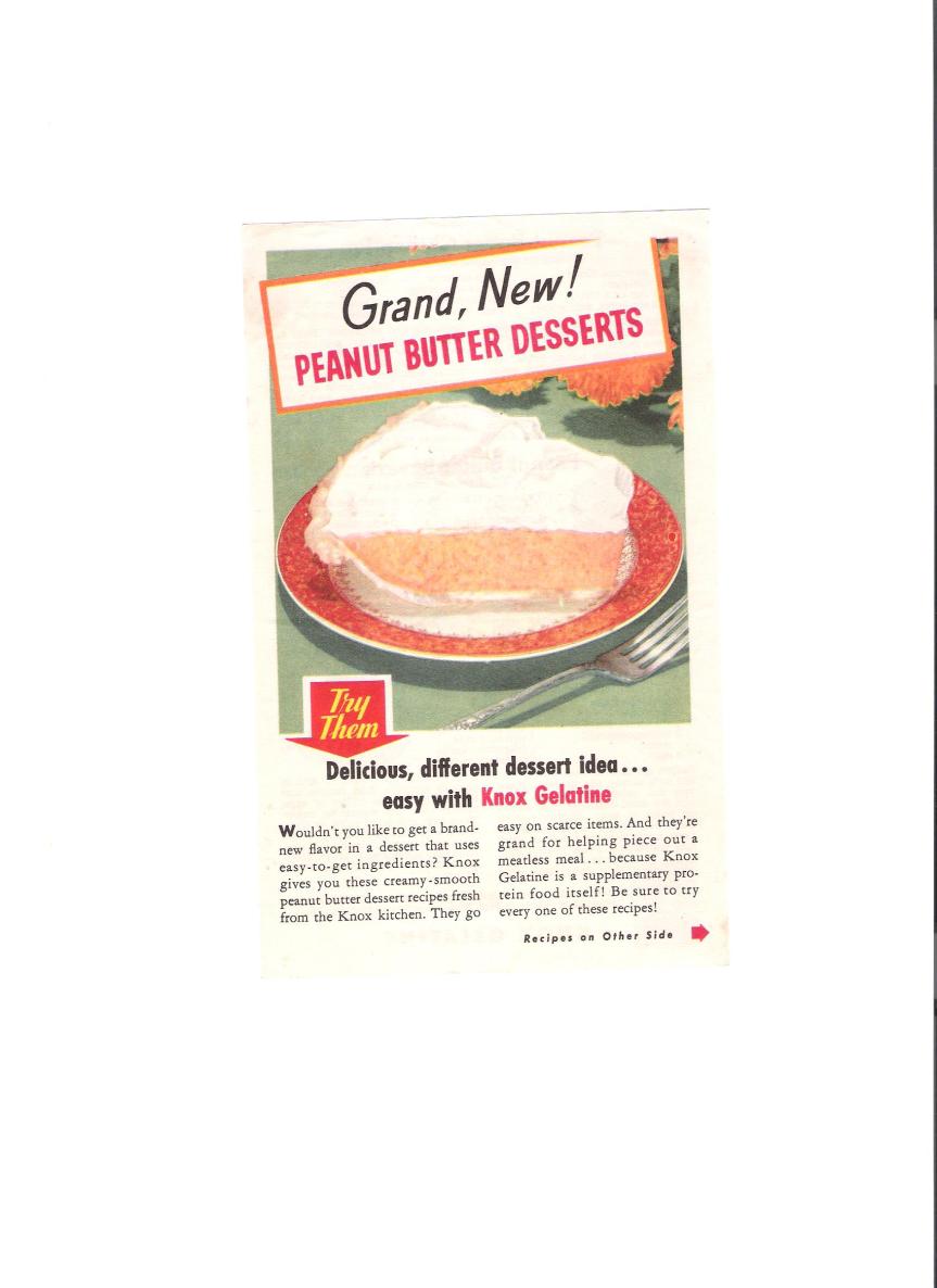 Vintage Knox Recipe Card